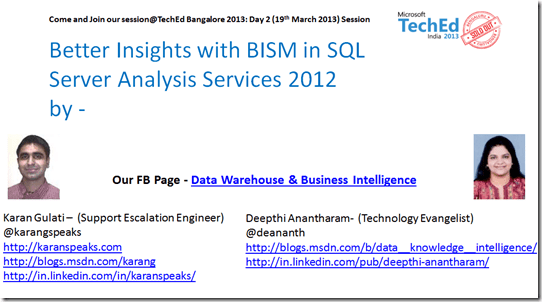 Teched Bangalore 2013